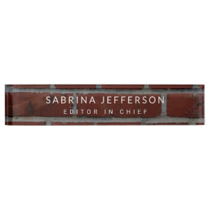 Unique Elegant Plain Simple Minimalist Wall Bricks Nameplate