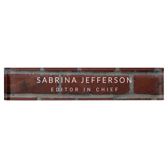 Unique Elegant Plain Simple Minimalist Wall Bricks Nameplate (Front)