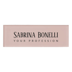 Unique Elegant Plain Simple Rose Gold Colour Name Tag