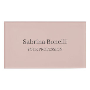 Unique Elegant Plain Simple Rose Gold Colour Name Tag