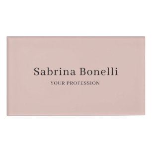 Unique Elegant Plain Simple Rose Gold Colour Name Tag