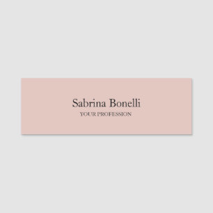 Unique Elegant Plain Simple Rose Gold Colour Name Tag