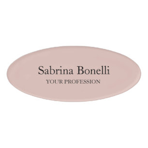 Unique Elegant Plain Simple Rose Gold Colour Name Tag