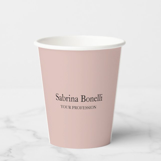 Unique Elegant Plain Simple Rose Gold Colour Paper Cups (Front)