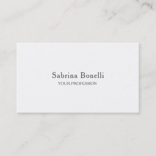 Unique Elegant Plain Simple White  Business Card