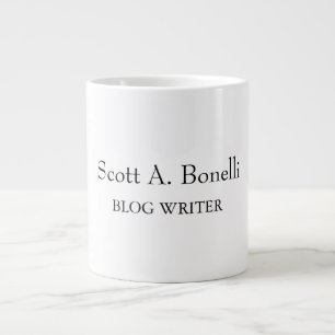 Unique Elegant Plain Simple White Special Large Coffee Mug