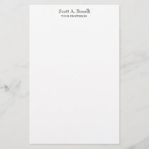 Unique Elegant Plain Simple White Special Stationery