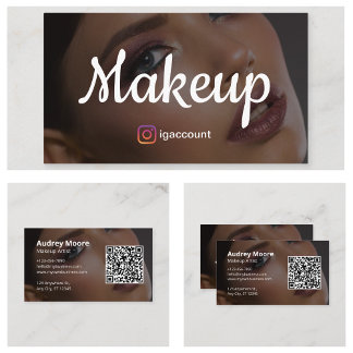 Unique Elegant Trendy Makeup Artist Business Card