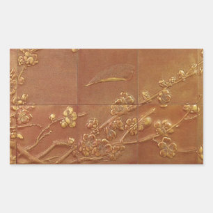 UNIQUE EMBOSSED LEATHER FLORAL DESIGN STICKER