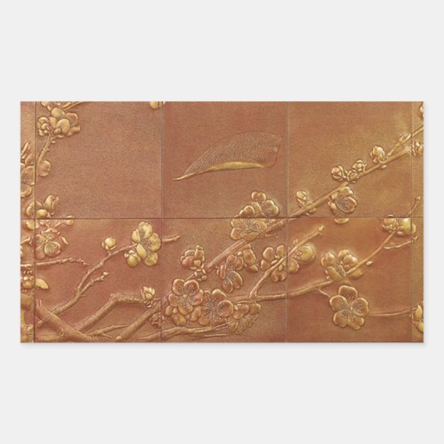 UNIQUE EMBOSSED LEATHER FLORAL DESIGN STICKER (Front)