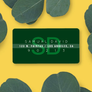Unique Emerald Green Modern Return Address Label