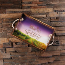 Unique Engraved Winery Landscape Serving Tray