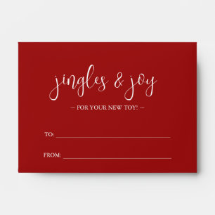 Unique Enveloppe Argent Rouge & Poinsettia