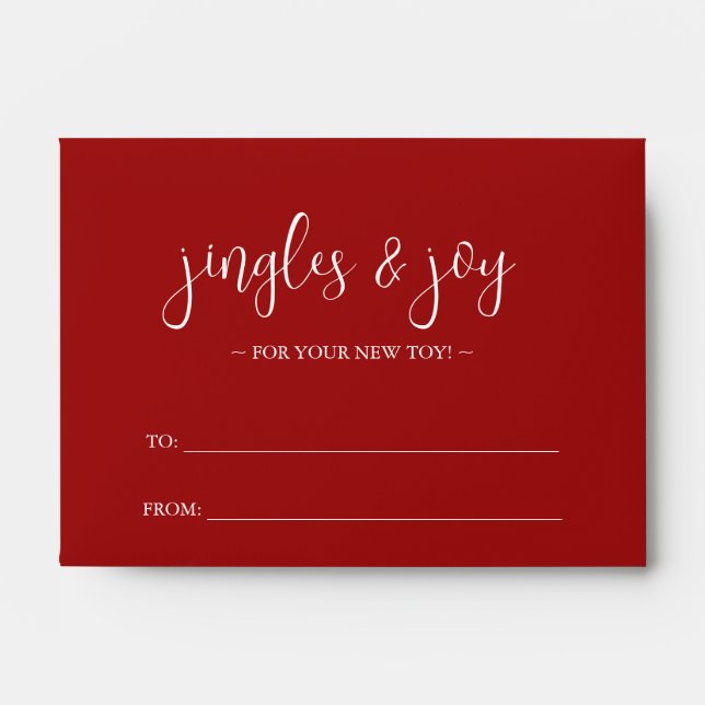 Unique Enveloppe Argent Rouge & Poinsettia (Devant)