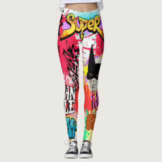 Unique eye catching graffiti Spray paint Modern Leggings