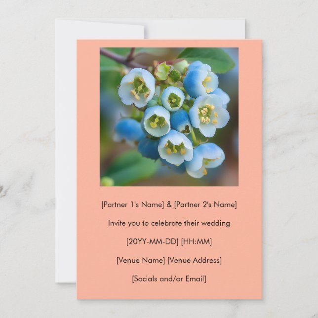 Unique Faire-part de mariage de fleurs de bleuets (Devant)