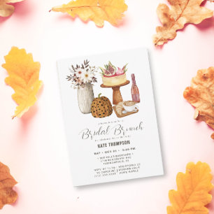 Unique Fall Autumn Pumpkin Bridal Shower Brunch Invitation