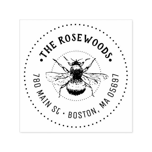 Unique Family Name and Address Self-inking Stamp (Design)