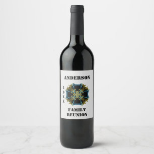 Unique Family Reunion Celestial Kaleidoscope Wine Label