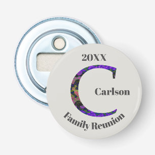 Unique Family Reunion Tie-dye Letter C Monogram Bottle Opener