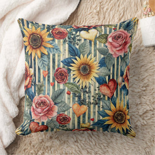 Unique farbenfrohes Design in lebendigen Farben Throw Pillow