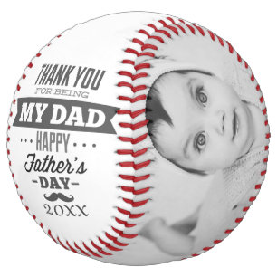 Unique Fathers Day Personalized Black White Softball