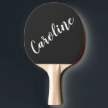 Unique Favour Personalized Name Black and White Ping Pong Paddle<br><div class="desc">Minimalist Calligraphy Personalized Name Ping Pong Paddle in Black</div>