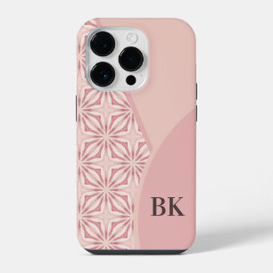 Unique Feminine Pretty Pink Geometric Pattern iPhone 14 Pro Case
