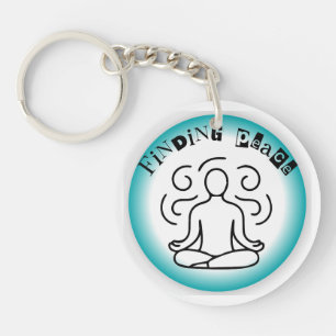 Unique Finding Peace Art Designs - Happy Shopping Keychain