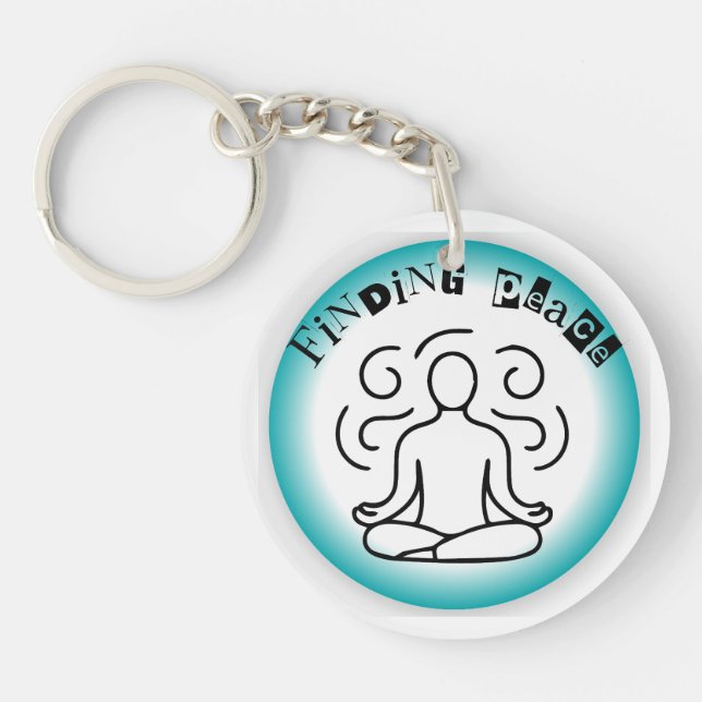 Unique Finding Peace Art Designs - Happy Shopping Keychain (Front)