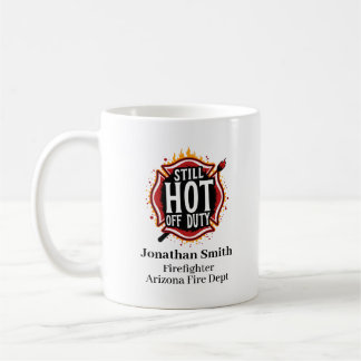 Unique Firefighter Badge in Red Maltese Cross Coffee Mug