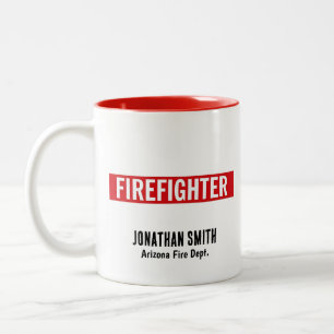 Unique Firefighter in Thin Red Line Two-Tone Coffee Mug