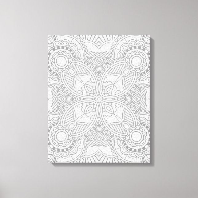 Unique Floral Art Doodle 6 Canvas Print (Front)