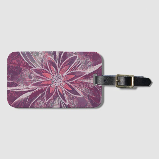 Unique floral luggage tag (Front Horizontal)