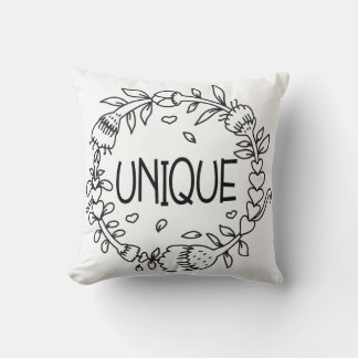 Unique Floral Typography Throw Pillow