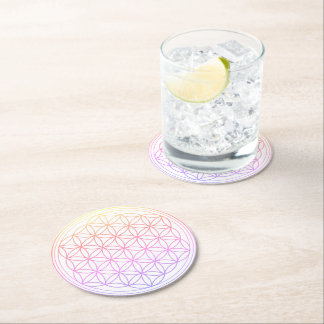 UNIQUE FLOWER OF LIFE ROUND PAPER COASTERS