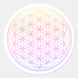 UNIQUE FLOWER OF LIFE ROUND STICKERS