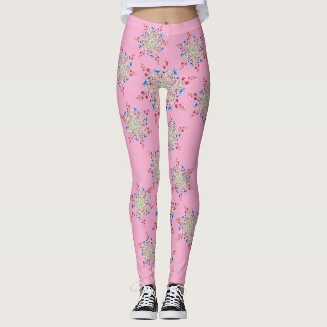 Unique Flower Pattern Designed Leggings (Front)