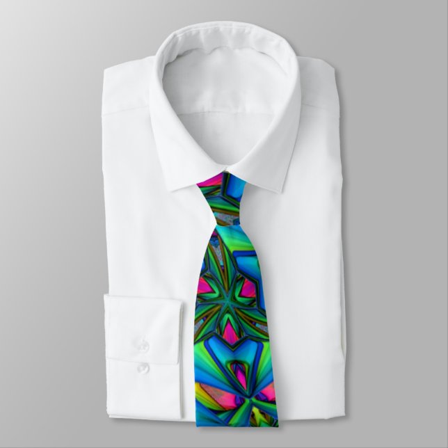 Unique Flower Pattern Tie (Tied)
