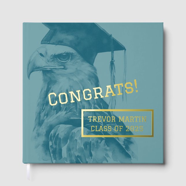 Unique Foil Graduation Party Guest Book (Front)