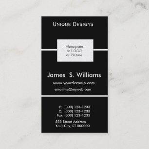 Unique Formal Black and White Business Card