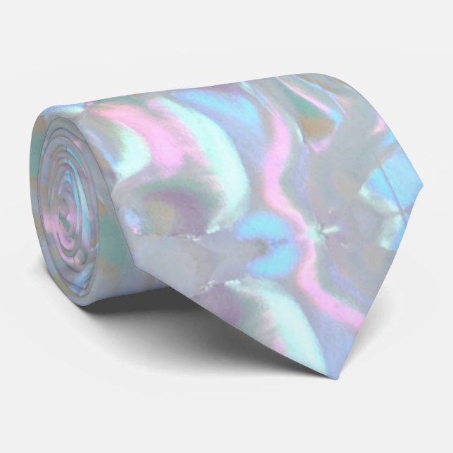 Unique Formal Mother of Pearl Abalone Tie (Rolled)