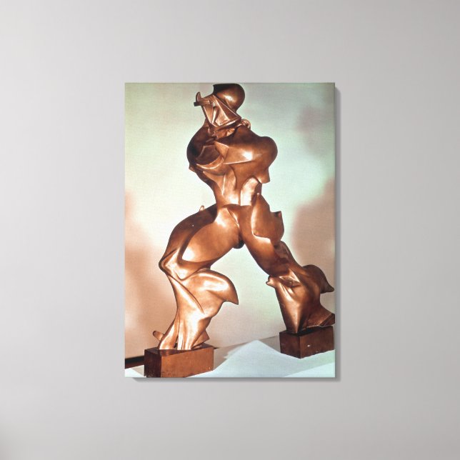 Unique Forms of Continuity in Space, 1913 (bronze) Canvas Print (Front)