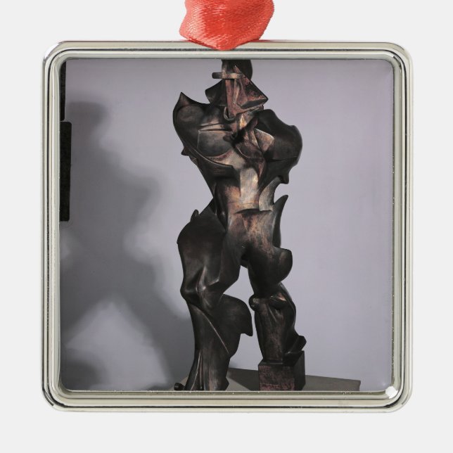 Unique Forms of Continuity in Space, 1913 Metal Ornament (Front)