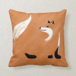 Unique Fox Design Throw Pillow