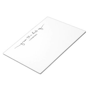 Unique From the Desk Of Black White Script Swash  Notepad