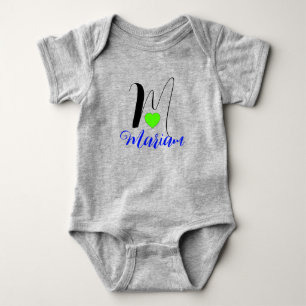 Unique Front & Back Design - New Born Name Baby Bodysuit