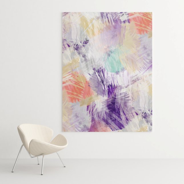 Unique Fun Colourful Abstract Brush Art Painting Canvas Print (Creator Uploaded)