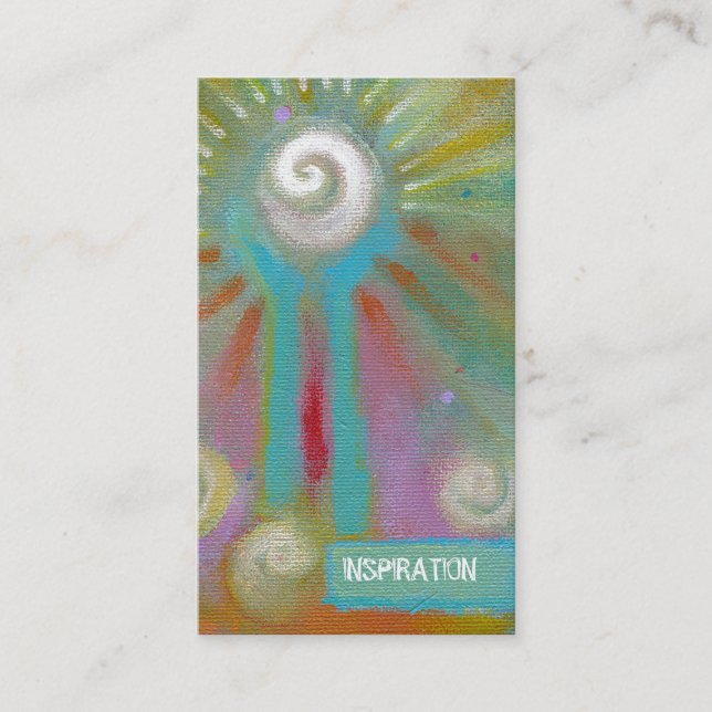 Unique fun colourful artsy inspirational painting business card (Front)