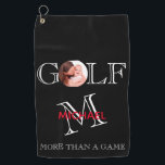 Unique fun Photo Monogram and Name Golf Towel<br><div class="desc">Golf Spells Photo -- plus Monogram and Name -- what a wonderful gift for many occasions. If you have any design questions or a special request, please send an email to: charmdesignstudio@rcn.com</div>